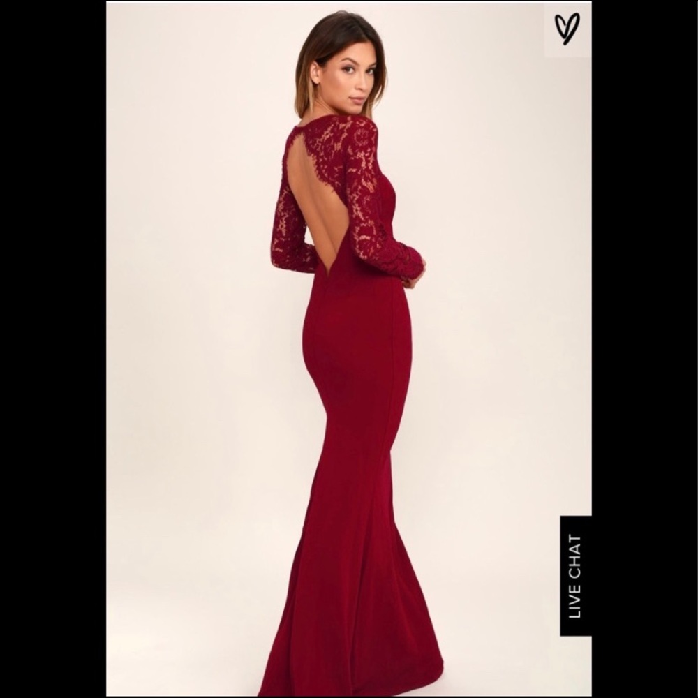 Long burgundy dress